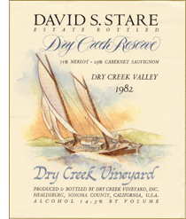 1982 David S Stare Cabernet - click photo to enlarge!