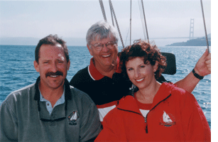 Don, Kim and Dave Sailing - click photo to enlarge